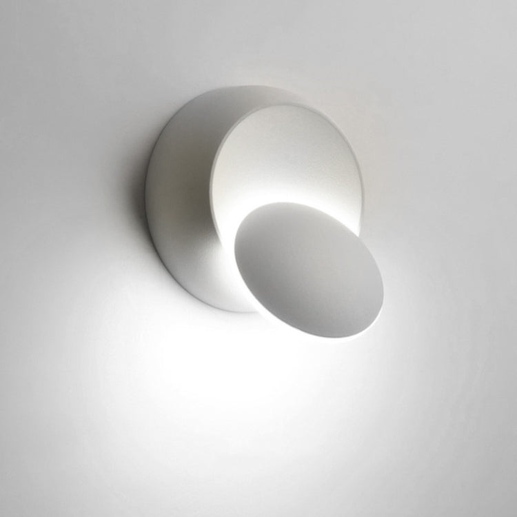 LED Wall Lamp 360 Degree Rotation Adjustable Bedside Light White Black Creative Wall Lamp Black Modern Aisle Round Lamp, Color Temperature:White/White, Color Temperature:White/Black, Color Temperature:Warm White/White, Color Temperature:Warm White/Blac...