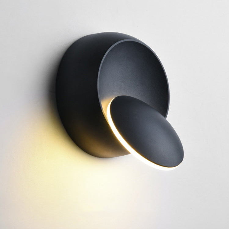 LED Wall Lamp 360 Degree Rotation Adjustable Bedside Light White Black Creative Wall Lamp Black Modern Aisle Round Lamp, Color Temperature:White/White, Color Temperature:White/Black, Color Temperature:Warm White/White, Color Temperature:Warm White/Blac...