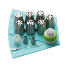 Load image into Gallery viewer, 13pcs / Set Pastry Nozzles Coupler Icing Piping Tips Sets Stainless Steel Rose Cream Bakeware, 13 PCS/Set