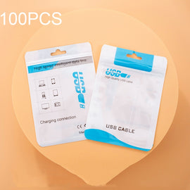 100 PCS Data Cable Packaging Bag Plastic Sealing Bag