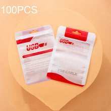 Load image into Gallery viewer, 100 PCS Data Cable Packaging Bag Plastic Sealing Bag