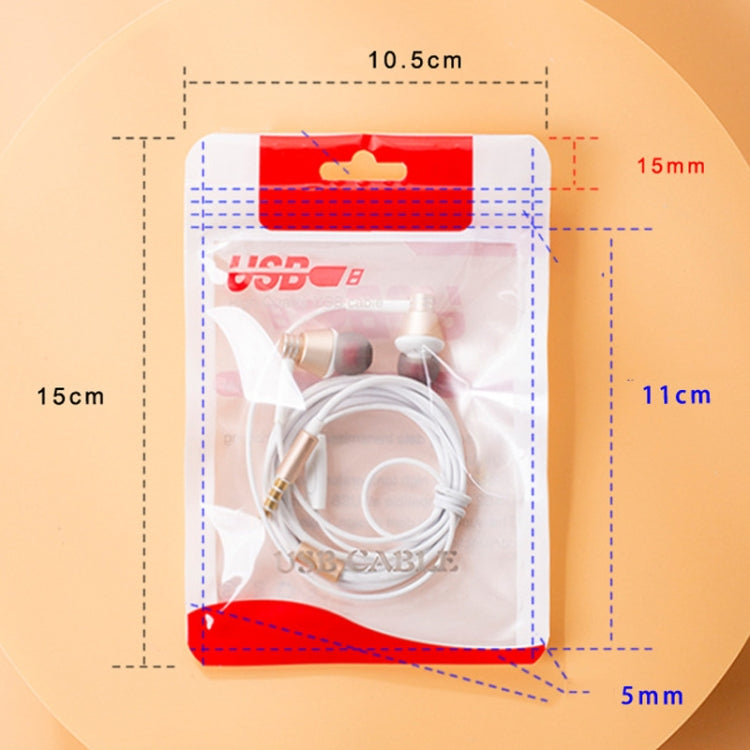 100 PCS Data Cable Packaging Bag Plastic Sealing Bag