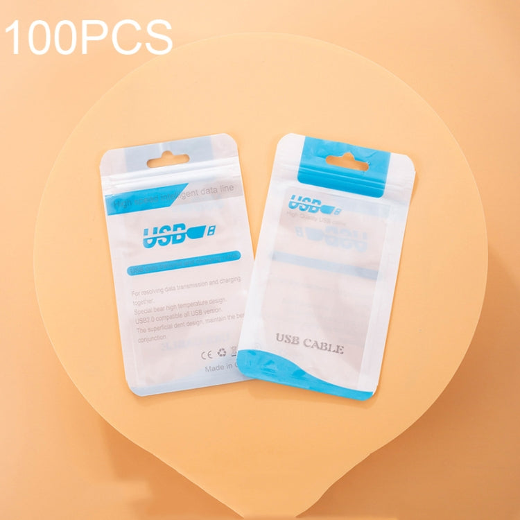 100 PCS Data Cable Packaging Bag Plastic Sealing Bag
