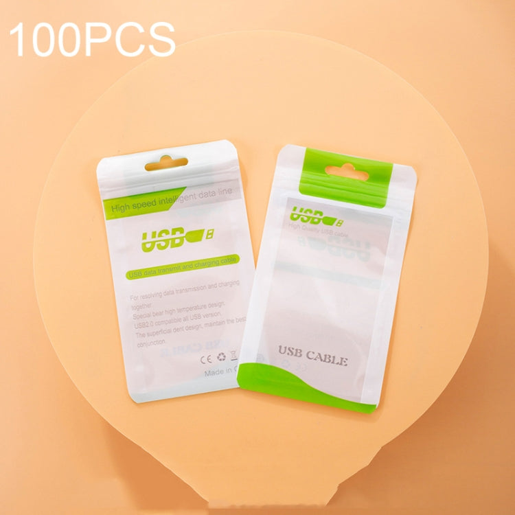 100 PCS Data Cable Packaging Bag Plastic Sealing Bag