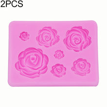 Load image into Gallery viewer, 2 PCS DIY Handmade Soap Chocolate Fondant Baking Mold 3D Rose Flower Cake Decoration Silicone Mold, Flower Shape(Pink), Flower Shape(Gray)