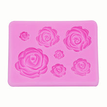 Load image into Gallery viewer, 2 PCS DIY Handmade Soap Chocolate Fondant Baking Mold 3D Rose Flower Cake Decoration Silicone Mold, Flower Shape(Pink), Flower Shape(Gray)