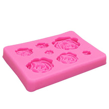 Load image into Gallery viewer, 2 PCS DIY Handmade Soap Chocolate Fondant Baking Mold 3D Rose Flower Cake Decoration Silicone Mold, Flower Shape(Pink), Flower Shape(Gray)