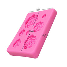 Load image into Gallery viewer, 2 PCS DIY Handmade Soap Chocolate Fondant Baking Mold 3D Rose Flower Cake Decoration Silicone Mold, Flower Shape(Pink), Flower Shape(Gray)