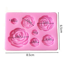 Load image into Gallery viewer, 2 PCS DIY Handmade Soap Chocolate Fondant Baking Mold 3D Rose Flower Cake Decoration Silicone Mold, Flower Shape(Pink), Flower Shape(Gray)