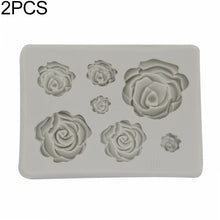 Load image into Gallery viewer, 2 PCS DIY Handmade Soap Chocolate Fondant Baking Mold 3D Rose Flower Cake Decoration Silicone Mold, Flower Shape(Pink), Flower Shape(Gray)