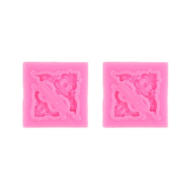2 PCS Fondant Cake Silicone Mold Hollow Embossed Border Frame Retro Photo Frame Mould