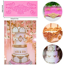 Load image into Gallery viewer, 2 PCS Fondant Cake Silicone Mold Hollow Embossed Border Frame Retro Photo Frame Mould