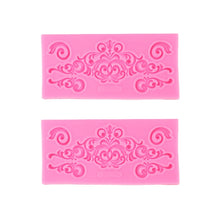 Load image into Gallery viewer, 2 PCS Fondant Cake Silicone Mold Hollow Embossed Border Frame Retro Photo Frame Mould
