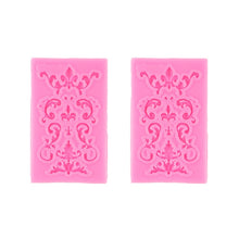 Load image into Gallery viewer, 2 PCS Fondant Cake Silicone Mold Hollow Embossed Border Frame Retro Photo Frame Mould