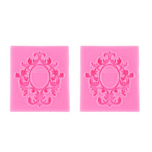 Load image into Gallery viewer, 2 PCS Fondant Cake Silicone Mold Hollow Embossed Border Frame Retro Photo Frame Mould