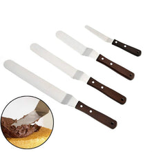 Load image into Gallery viewer, Wooden Handle Spatula Baking Stainless Steel Cake Straight Knife