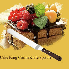 Load image into Gallery viewer, Wooden Handle Spatula Baking Stainless Steel Cake Straight Knife