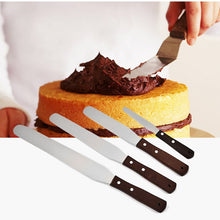 Load image into Gallery viewer, Wooden Handle Spatula Baking Stainless Steel Cake Straight Knife