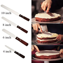 Load image into Gallery viewer, Wooden Handle Spatula Baking Stainless Steel Cake Straight Knife