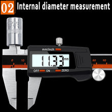 Load image into Gallery viewer, 0-150mm Plastic Meter Stainless Steel Body Digital Display Electronic High-Precision Vernier Caliper, 2 Units of mm/inch, 3 Units of mm/in/f