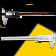Load image into Gallery viewer, 0-150mm Plastic Meter Stainless Steel Body Digital Display Electronic High-Precision Vernier Caliper, 2 Units of mm/inch, 3 Units of mm/in/f