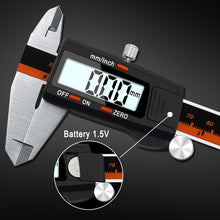 Load image into Gallery viewer, 0-150mm Plastic Meter Stainless Steel Body Digital Display Electronic High-Precision Vernier Caliper, 2 Units of mm/inch, 3 Units of mm/in/f