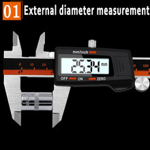 Load image into Gallery viewer, 0-150mm Plastic Meter Stainless Steel Body Digital Display Electronic High-Precision Vernier Caliper, 2 Units of mm/inch, 3 Units of mm/in/f
