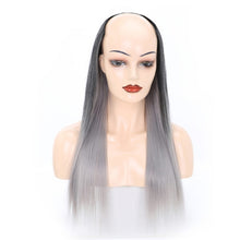 Load image into Gallery viewer, Wig Half Headgear Long Straight Hair U-Shaped Wig Headgear, 1.US-1B# Black, 2.US-1BT0906 #, 3. Black Gradient Sapphire Blue, 4.US-2# Natural Black, 5.US-4# Brown Black, 6.US-4H27#, 7.US-4M30# Linen, 8.US-4M33# Chestnut Color, 9.US-8#, 10.US-8H613#     ...