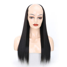 Load image into Gallery viewer, Wig Half Headgear Long Straight Hair U-Shaped Wig Headgear, 1.US-1B# Black, 2.US-1BT0906 #, 3. Black Gradient Sapphire Blue, 4.US-2# Natural Black, 5.US-4# Brown Black, 6.US-4H27#, 7.US-4M30# Linen, 8.US-4M33# Chestnut Color, 9.US-8#, 10.US-8H613#     ...