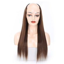 Load image into Gallery viewer, Wig Half Headgear Long Straight Hair U-Shaped Wig Headgear, 1.US-1B# Black, 2.US-1BT0906 #, 3. Black Gradient Sapphire Blue, 4.US-2# Natural Black, 5.US-4# Brown Black, 6.US-4H27#, 7.US-4M30# Linen, 8.US-4M33# Chestnut Color, 9.US-8#, 10.US-8H613#     ...