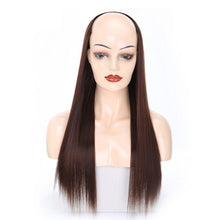 Load image into Gallery viewer, Wig Half Headgear Long Straight Hair U-Shaped Wig Headgear, 1.US-1B# Black, 2.US-1BT0906 #, 3. Black Gradient Sapphire Blue, 4.US-2# Natural Black, 5.US-4# Brown Black, 6.US-4H27#, 7.US-4M30# Linen, 8.US-4M33# Chestnut Color, 9.US-8#, 10.US-8H613#     ...