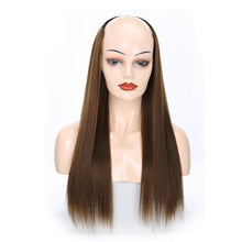 Load image into Gallery viewer, Wig Half Headgear Long Straight Hair U-Shaped Wig Headgear, 1.US-1B# Black, 2.US-1BT0906 #, 3. Black Gradient Sapphire Blue, 4.US-2# Natural Black, 5.US-4# Brown Black, 6.US-4H27#, 7.US-4M30# Linen, 8.US-4M33# Chestnut Color, 9.US-8#, 10.US-8H613#     ...
