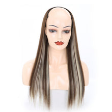 Load image into Gallery viewer, Wig Half Headgear Long Straight Hair U-Shaped Wig Headgear, 1.US-1B# Black, 2.US-1BT0906 #, 3. Black Gradient Sapphire Blue, 4.US-2# Natural Black, 5.US-4# Brown Black, 6.US-4H27#, 7.US-4M30# Linen, 8.US-4M33# Chestnut Color, 9.US-8#, 10.US-8H613#     ...