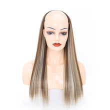 Load image into Gallery viewer, Wig Half Headgear Long Straight Hair U-Shaped Wig Headgear, 1.US-1B# Black, 2.US-1BT0906 #, 3. Black Gradient Sapphire Blue, 4.US-2# Natural Black, 5.US-4# Brown Black, 6.US-4H27#, 7.US-4M30# Linen, 8.US-4M33# Chestnut Color, 9.US-8#, 10.US-8H613#     ...