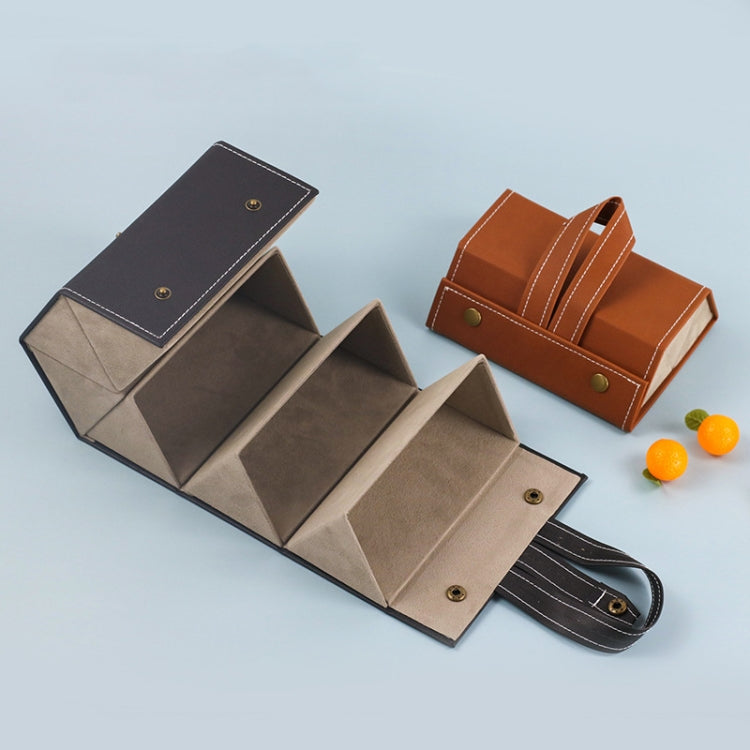 Multifunctional Jewelry Glasses Storage Box Small Grain PU Leather Handmade Glasses Case,Model: