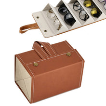 Load image into Gallery viewer, Multifunctional Jewelry Glasses Storage Box Small Grain PU Leather Handmade Glasses Case,Model: