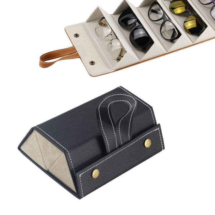 Multifunctional Jewelry Glasses Storage Box Small Grain PU Leather Handmade Glasses Case,Model: