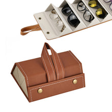 Load image into Gallery viewer, Multifunctional Jewelry Glasses Storage Box Small Grain PU Leather Handmade Glasses Case,Model: