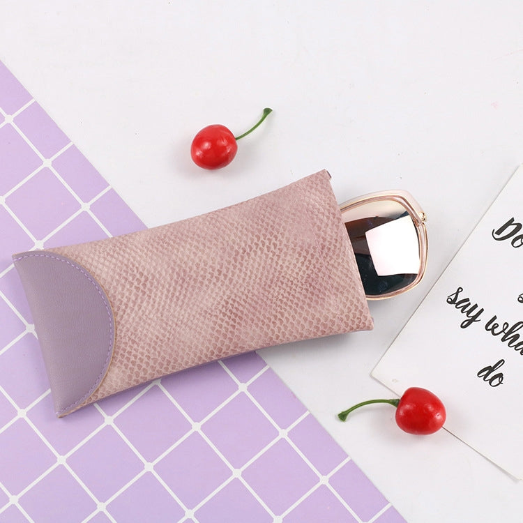 Snake Print PU Elastic Leather Sunglasses Bag  Myopia And Presbyopic Glasses Bag