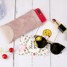 Load image into Gallery viewer, Snake Print PU Elastic Leather Sunglasses Bag  Myopia And Presbyopic Glasses Bag
