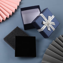 Load image into Gallery viewer, 10 PCS Bowknot Jewelry Gift Box Square Jewelry Paper Packaging Box, 8x8x4.5cm, 9x9x4cm, 6.2x6.2cm, 8x8x3.5cm