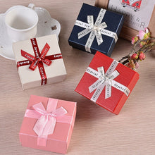 Load image into Gallery viewer, 10 PCS Bowknot Jewelry Gift Box Square Jewelry Paper Packaging Box, 8x8x4.5cm, 9x9x4cm, 6.2x6.2cm, 8x8x3.5cm