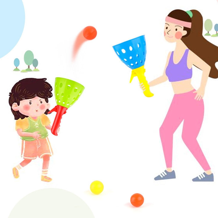 Children Toy Catapult Ball Parent-Child Outdoor Bouncy Ball Game Kit, Random Color Delivery