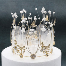 Load image into Gallery viewer, Fairy Dragonfly Fairy Cake Decoration Bridal Crown Baking Birthday Ornaments, Crown Cake Decoration