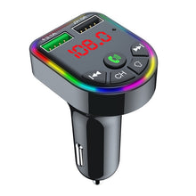 Load image into Gallery viewer, F5 Car FM Transmitter Bluetooth Hands-Free MP3 Music Player Colorful Atmosphere Light, F5
