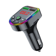 Load image into Gallery viewer, F5 Car FM Transmitter Bluetooth Hands-Free MP3 Music Player Colorful Atmosphere Light, F5