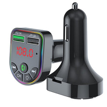 Load image into Gallery viewer, F5 Car FM Transmitter Bluetooth Hands-Free MP3 Music Player Colorful Atmosphere Light, F5