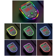 Load image into Gallery viewer, F5 Car FM Transmitter Bluetooth Hands-Free MP3 Music Player Colorful Atmosphere Light, F5