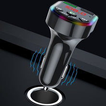 Load image into Gallery viewer, F5 Car FM Transmitter Bluetooth Hands-Free MP3 Music Player Colorful Atmosphere Light, F5