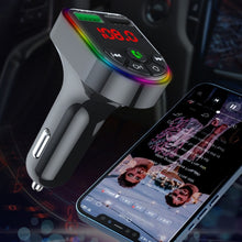 Load image into Gallery viewer, F5 Car FM Transmitter Bluetooth Hands-Free MP3 Music Player Colorful Atmosphere Light, F5